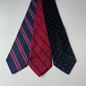 Lot of 3 Elegant Striped and Polka Dot Ties Set